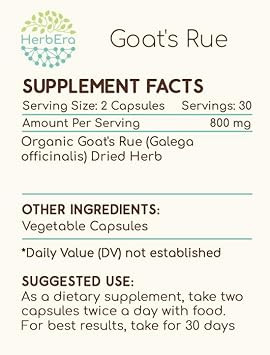 Goat'S Rue 60 Capsules, 400 Mg, Goat'S Rue (Galega Officinalis) Dried Herb (60 Capsules)