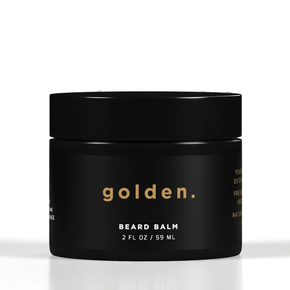 Golden Grooming Beard Balm | Unique Masculine Scent | Shea Butter For Beard Growth | Tames, Moisturizes & Styles  Warm Cedar, 4Oz