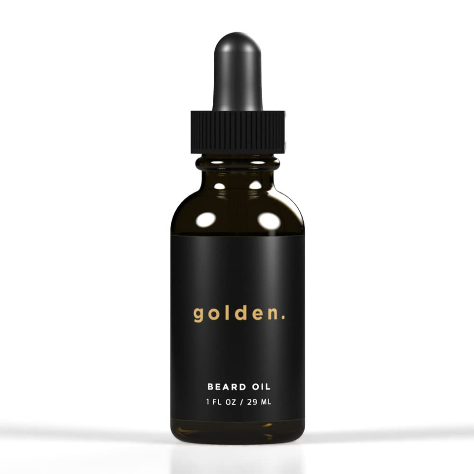 Golden Grooming Beard Oil For Men | Natural Growth Kit With Castor Oil, Jojoba Oil, And Olive Oil | Tames, Moisturizes & Styles | Toasted Vanilla Scent | 1Oz