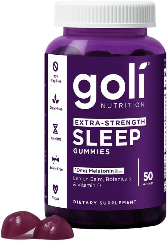 Goli Nutritional Supplement, Extra Strength Sleep Gummy 10Mg Melatonin - 250 Count - Gluten-Free, Vegan, Non-Gmo, And Gelatin-Free
