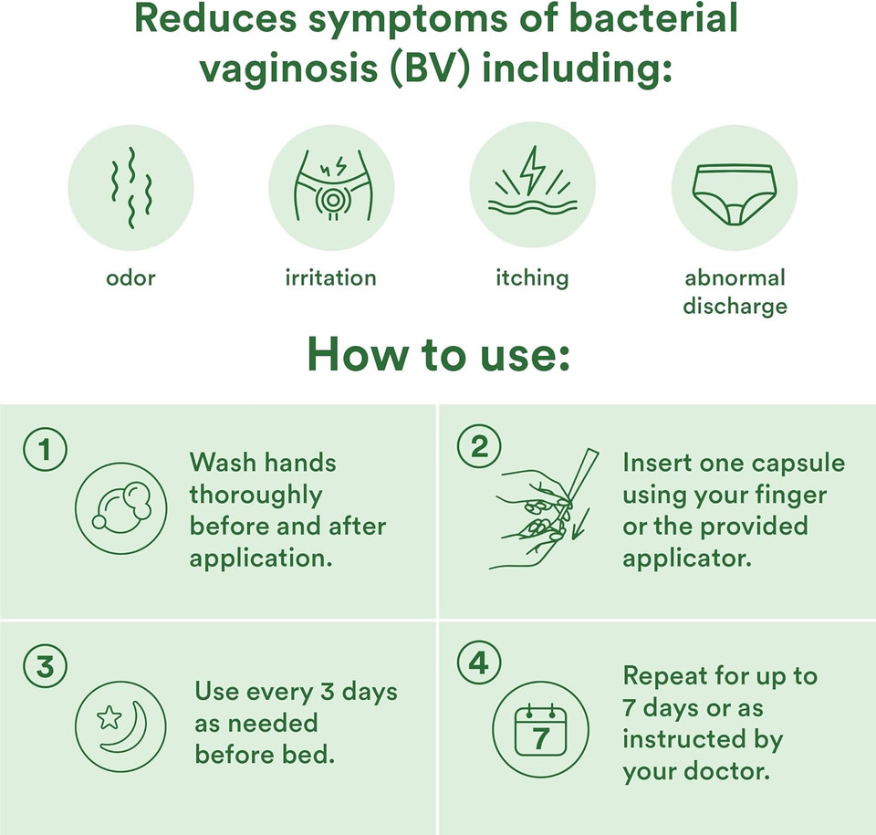 Good Clean Love Reset Homeopathic Vaginal Suppository, Bacterial Vaginosis Treatment For Women, Relieves Itching & Irritation, Feminine Care, Promotes Urinary Tract & Vaginal Health, 10 Capsules