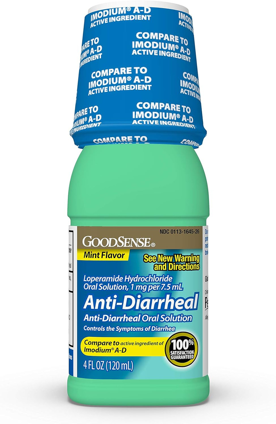 Good Sense Anti-Diarrheal Medicine, Loperamide Hydrochloride Oral Solution, 1 Mg Per 7.5 Ml, Mint, 4 Fl Oz