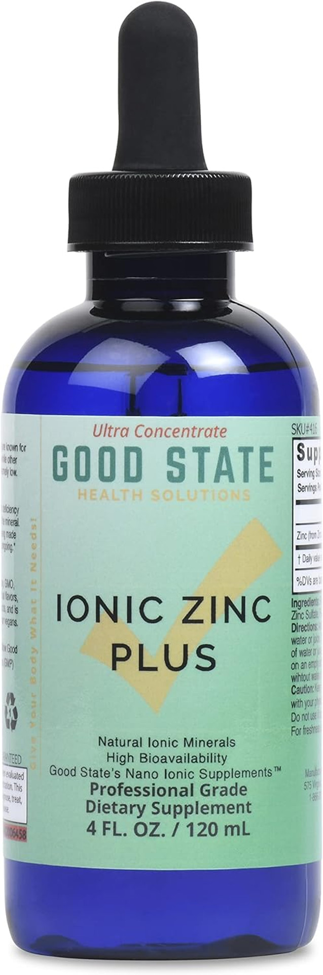 Good State | Liquid Ionic Zinc Plus - Ultra Concentrate (10 Drops Equal 15 Mg - 200 Servings Per Bottle)