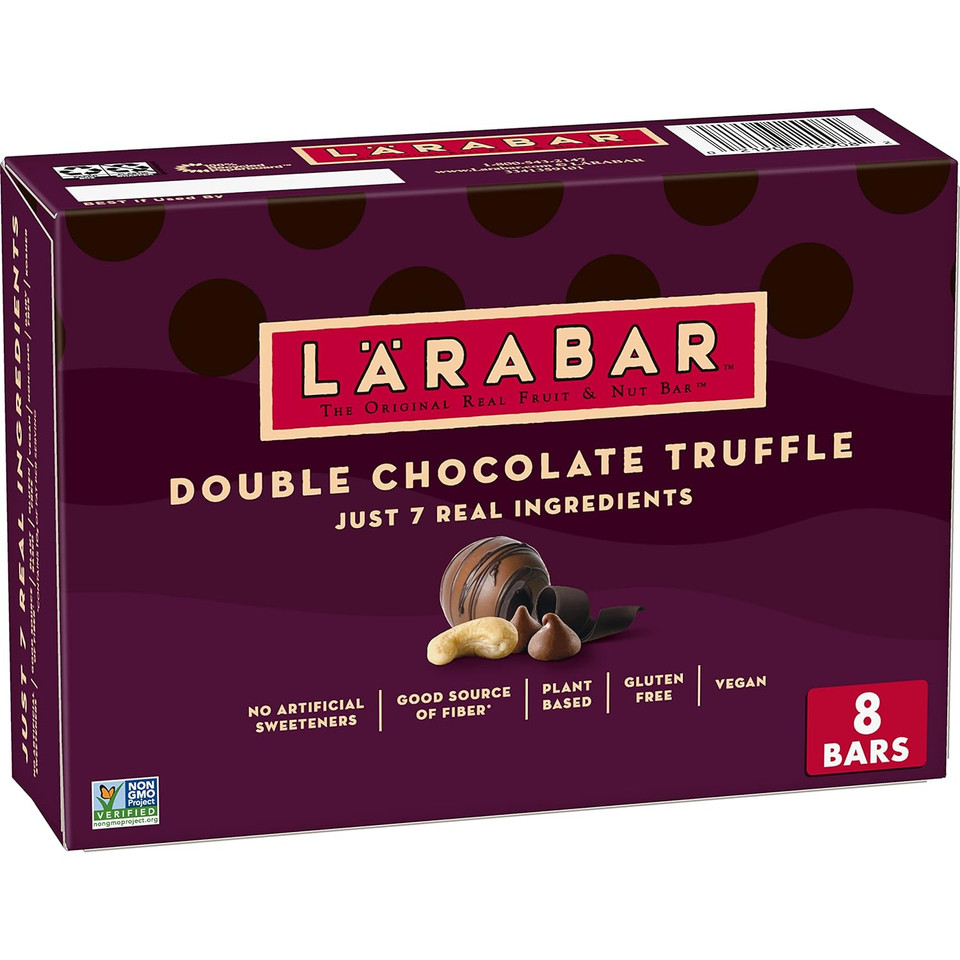 Lã£ÂRabar Double Chocolate Truffle, Gluten Free Vegan Fruit & Nut Bars, 8 Ct8 Count (Pack Of 1)