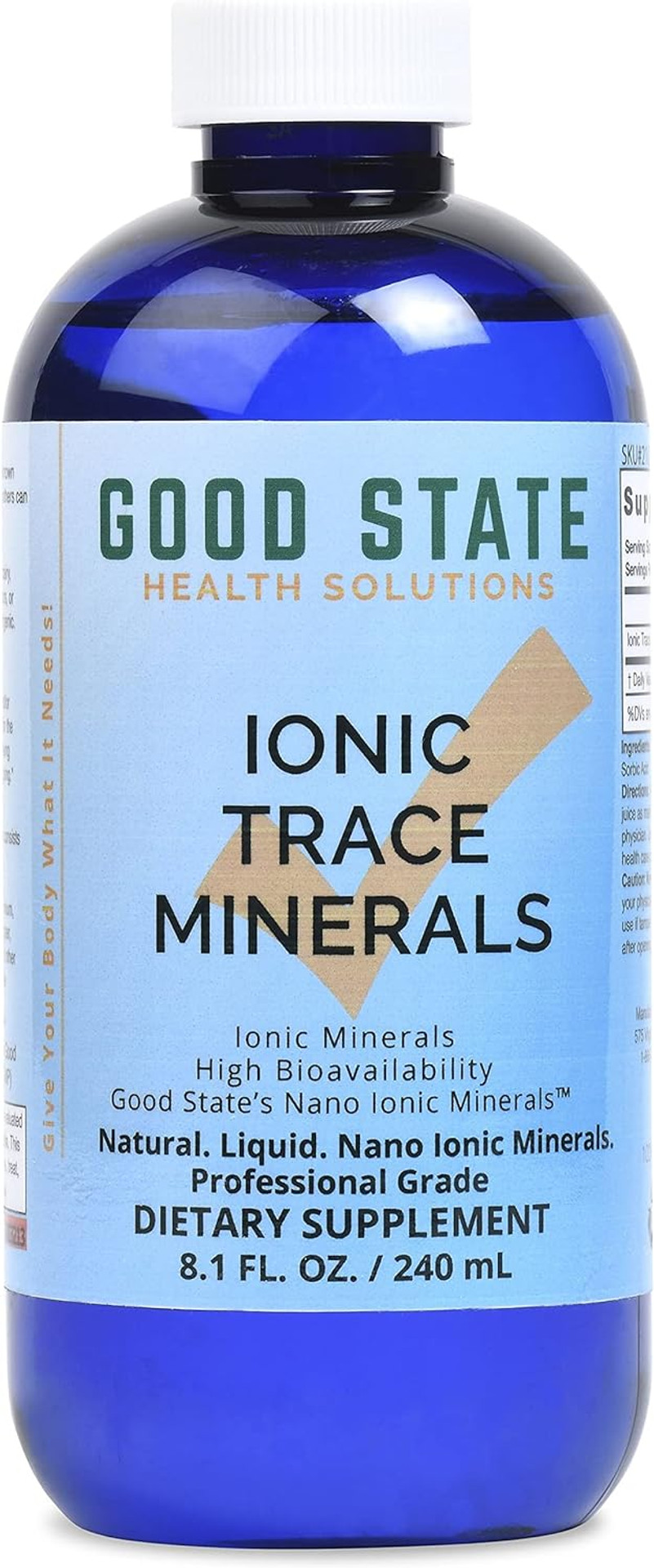 Good State Liquid Ionic Trace Minerals (96 Servings At 125 Mg - 8 Fl Oz)