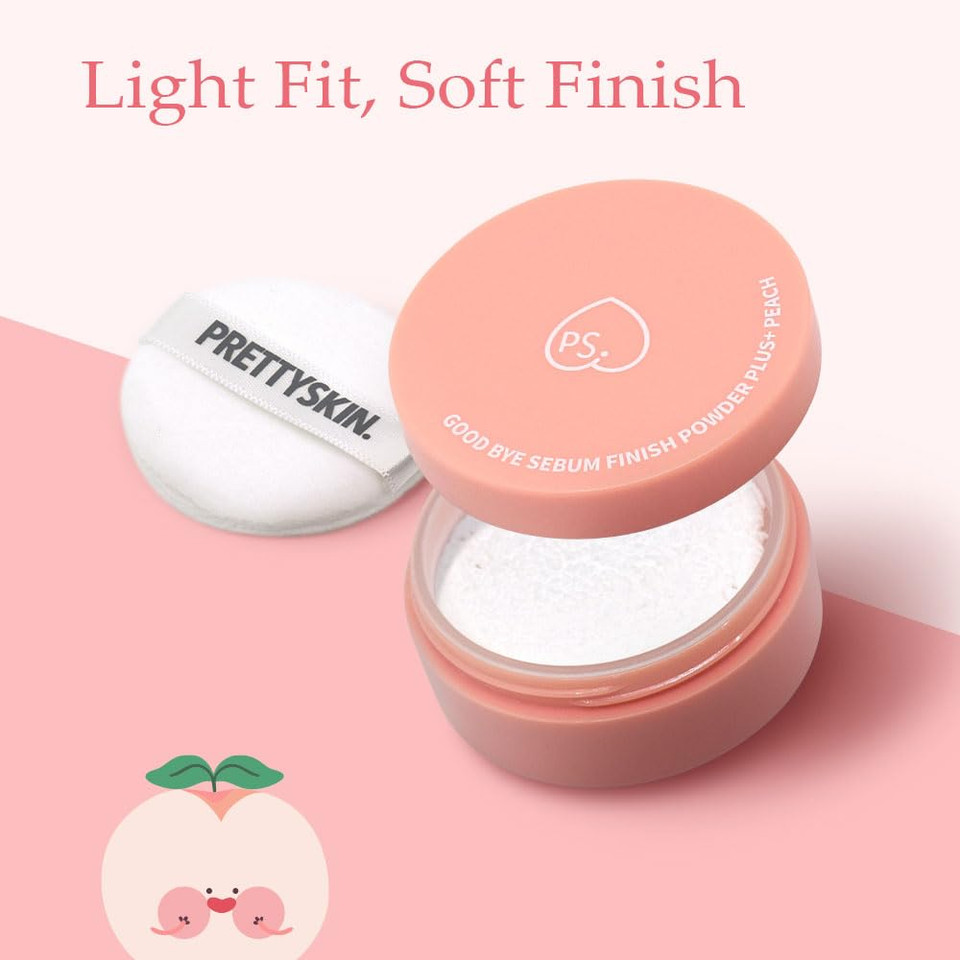 Goodbye Sebum Control Finish Powder 5G  Lightweight Oil-Absorbing Face & Hairline Powder For Long-Lasting Soft Matte Finish (Peach)