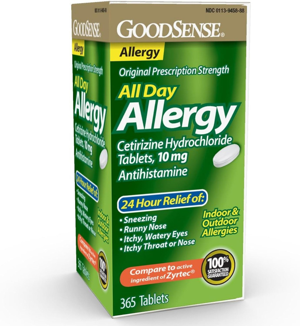 Goodsense All Day Allergy, Cetirizine Hydrochloride Tablets, 10 Mg, Antihistamine, 30 Count