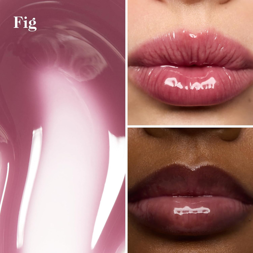 Goop Beauty Hydra-Barrier Gel Gloss | Hydrating Lip Gloss To Moisturize & Plump Lips | Hyaluronic Acid & Vitamin E | Fig - Sheer Aubergine | 0.13 Oz