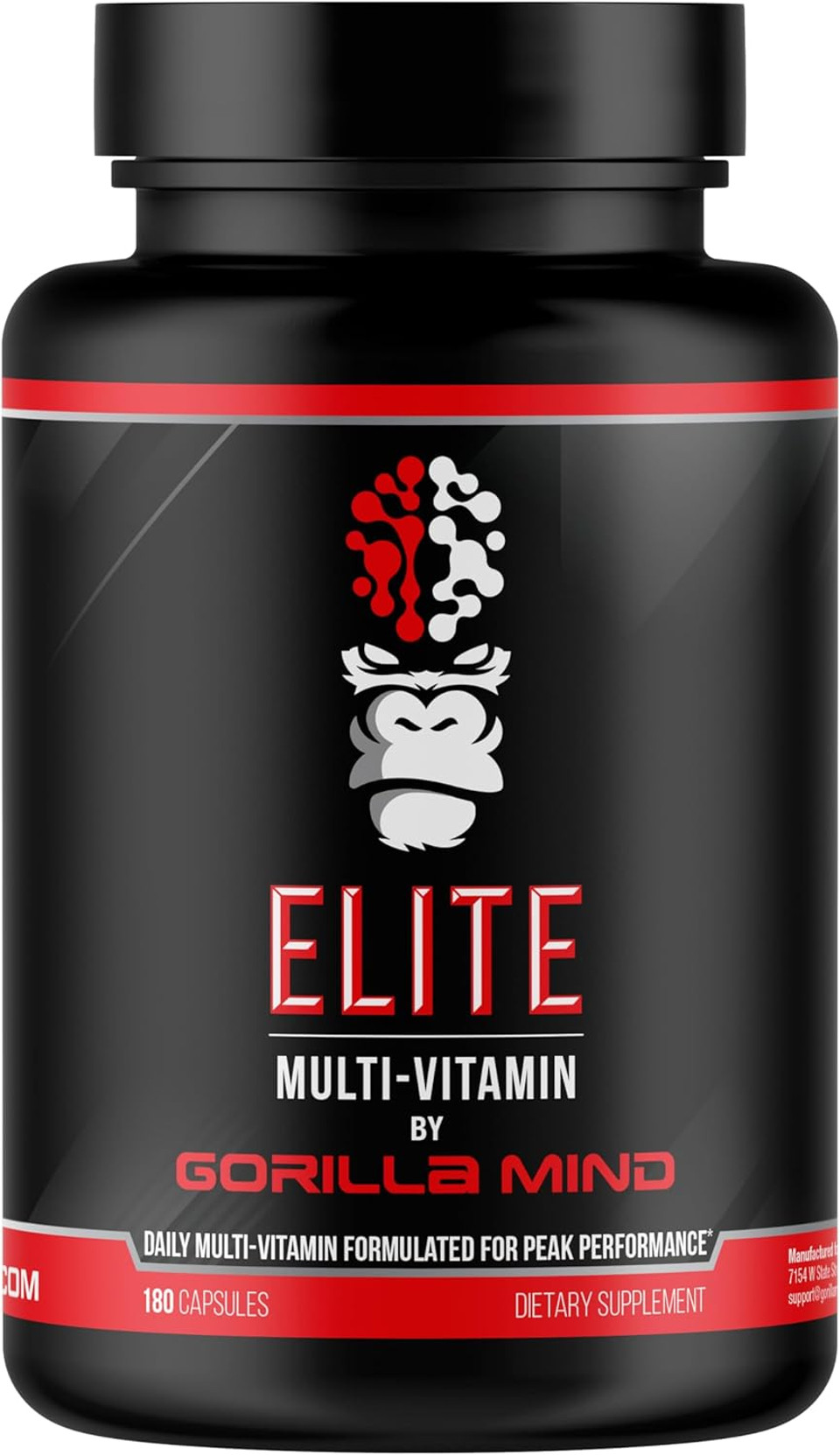 Gorilla Mind Elite Multi-Vitamin (180 Capsules)  Daily Multivitamin Formulated For Peak Performance | 27 Nutrients To Backfill Micronutrient Shortcomings