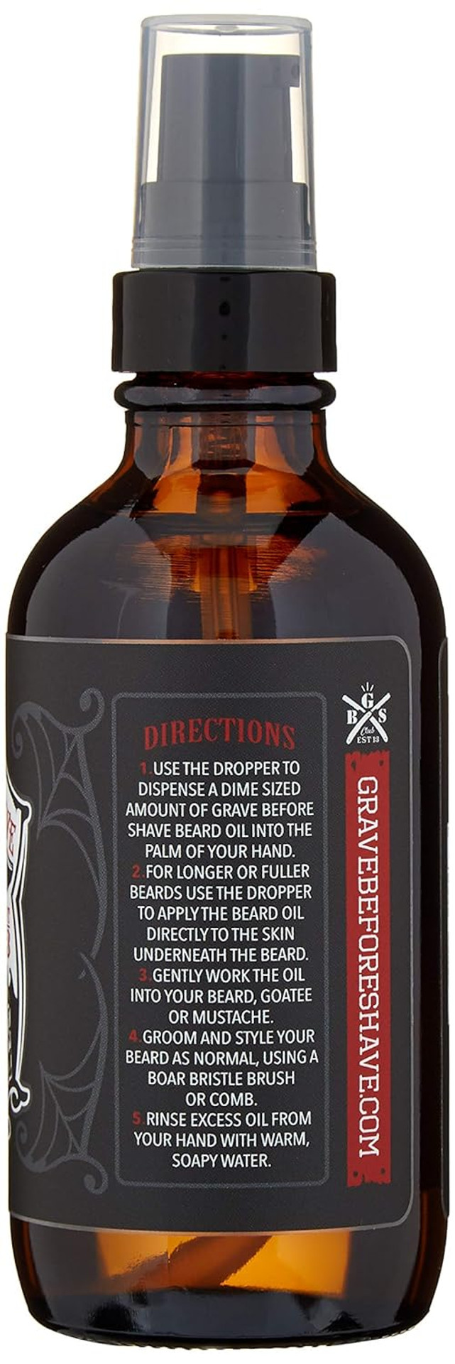 Grave Before Shave Beard Oil (Bay Rum Scent) 4 Oz. Bottle