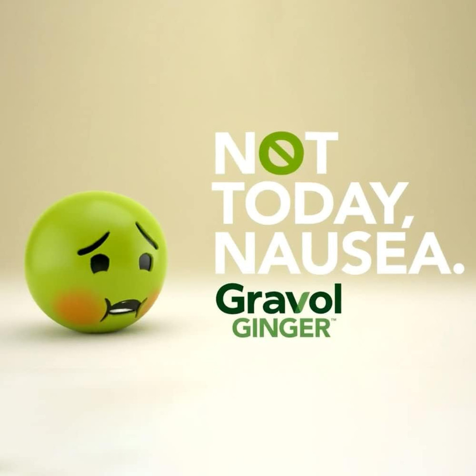 Gravol Ginger Nighttime Tablets For Upset Stomach & Nausea, 16Ct With Melatonin