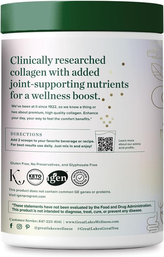 Great Lakes Wellness Beauty Boost Advanced Collagen Peptides Powder With Hyaluronic Acid, Biotin, Vitamin C - Skin Elasticity And Hydration - Raspberry Lemonade Flavor - Non-Gmo, Keto, Kosher - 8 Oz