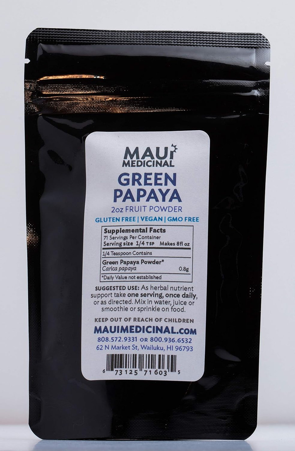 Green Papaya Fruit Powder 2Oz Zip-Pouch