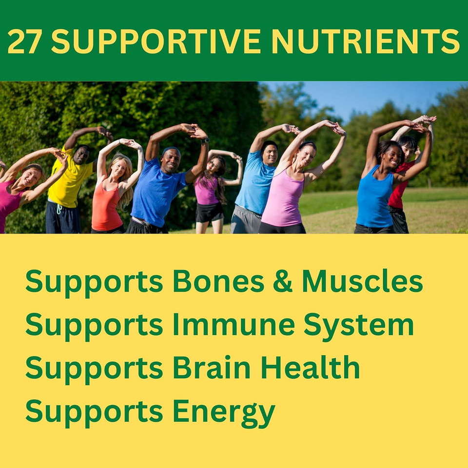 Greenfield Nutritions Halal Multivitamins For Women And Men - 60 Gelatin Free Multivitamin Tablets With 27+ Vitamin Minerals, A, B12, C, D3, Iron And Zinc - Supports Immunity Bone And Overall Health