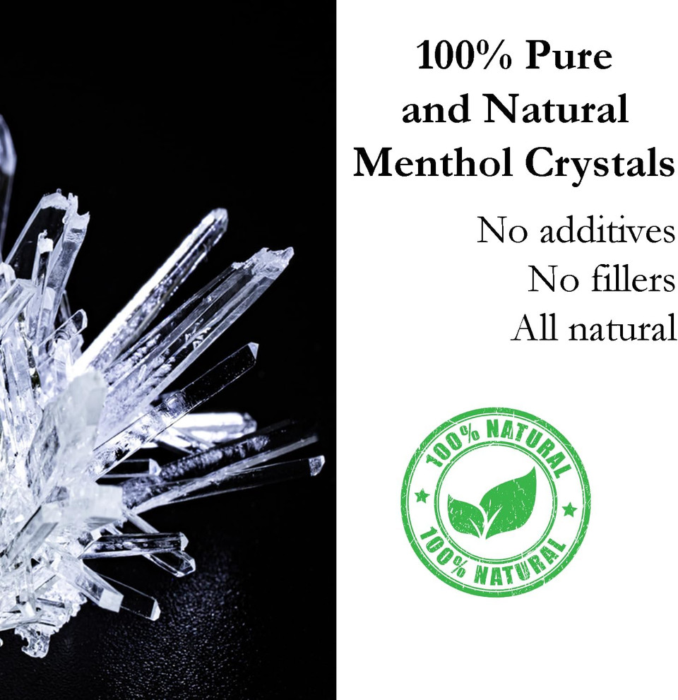 Greenhealth Menthol Crystals 4 Oz  100% Natural | Strong Mint Scent For Aromatherapy, Diffusers, Diy Wax Melts, Soaps | Food-Grade Aluminum Bag