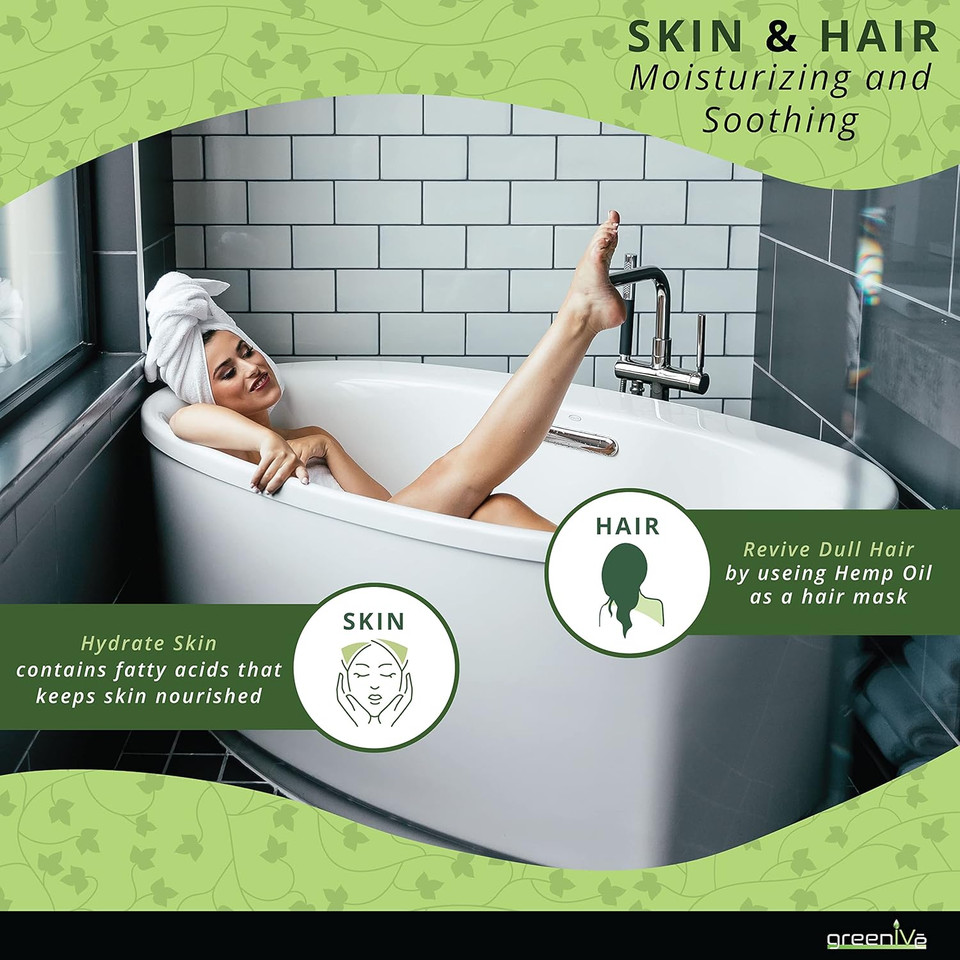 Greenive Organically Grown Hemp Oil 224,000Mg Glass Bottle Vegan Omegas 100% Pure Cold Pressed (8Oz)