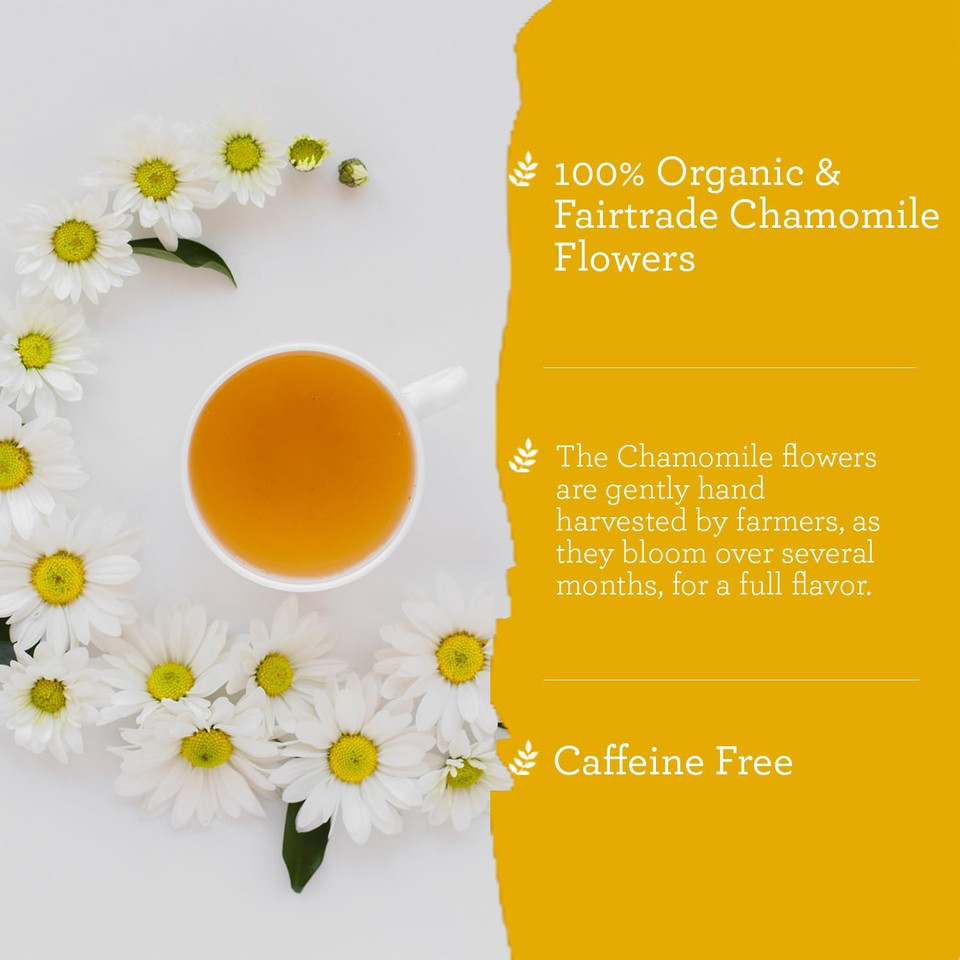Greenypeeps Organic Chamomile Tea Bags Caffeine Free - Fresh And Pure Floral Infusion With Subtle Sweetness - Chamomile Herbal Tea Bags - Eco Friendly - Camomile Tea Non Caffeinated - 50 Count