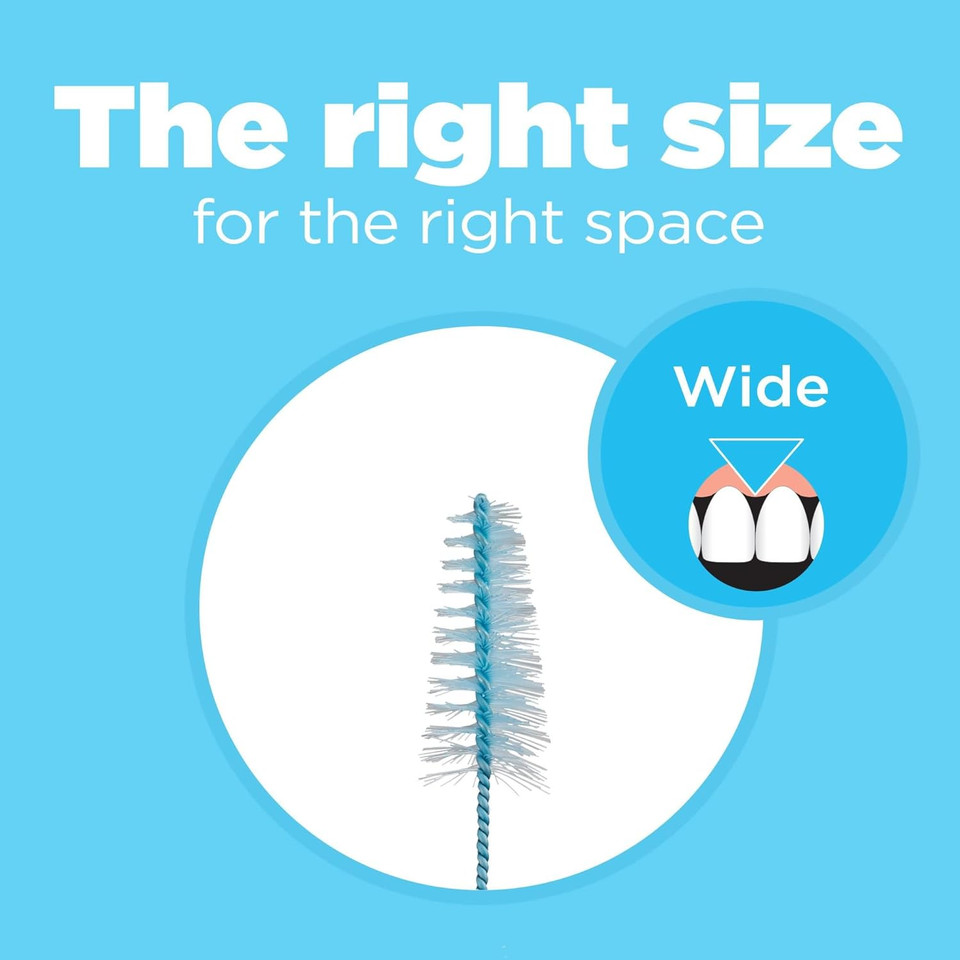 Gum Proxabrush Go-Betweens Refills - Wide - Compatible With Gum Permanent Handle - Reusable Interdental Brushes - Soft Bristled Dental Picks, 16Ct (6Pk)