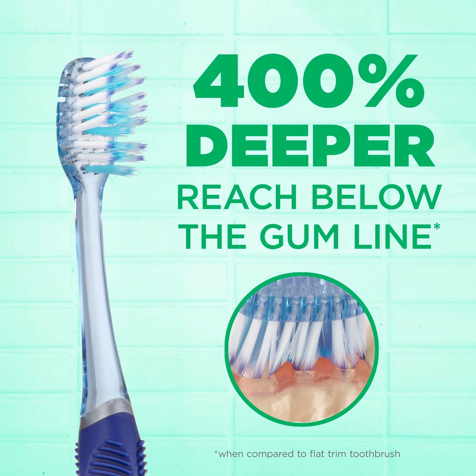 Gum Technique Deep Clean Toothbrush - Compact Head - Soft Toothbrushes For Adults With Sensitive Soft Bristles, 3Ct