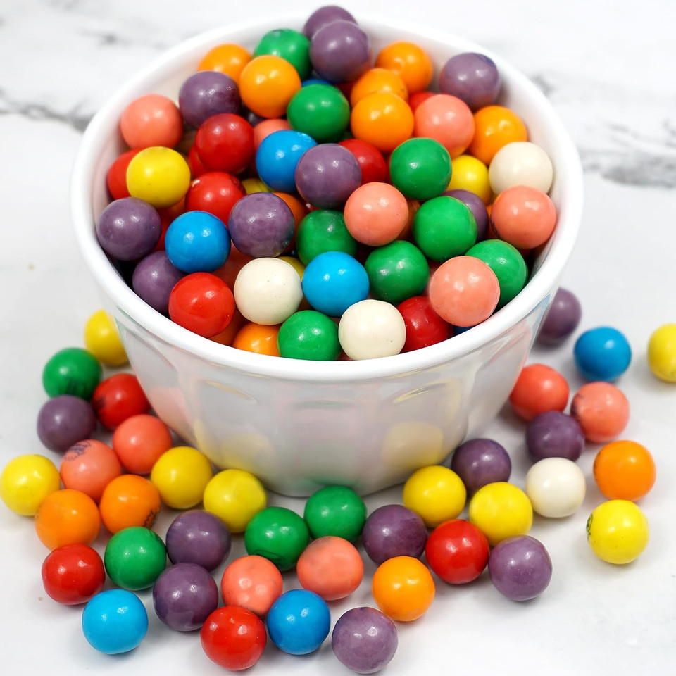 Gumballs For Gumball Machine, 0.5 Inch Mini Gumballs, Approx. 1,120 Pieces, 4Lb Bulk Bag, Bubble Gum Assorted Fruit Flavored Bubble Gum, Gumball Machine Refills
