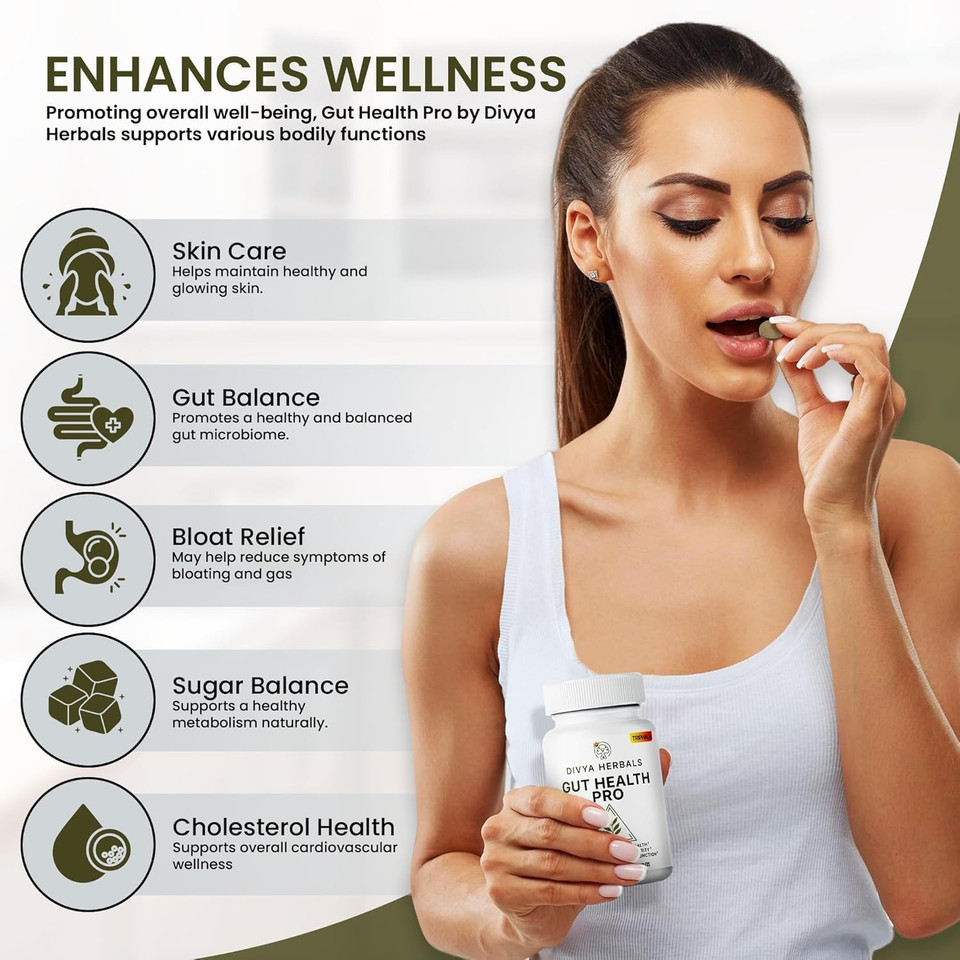 Gut Health Pro - Bloat Relief, Detox & Digestive Support - 100% Pure Organic Triphala Supplement - For Women & Men - Uncoated Vegan Tablets -120Ct