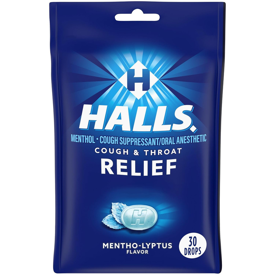 Halls Relief Mentho-Lyptus Cough Drops, 30 Drops