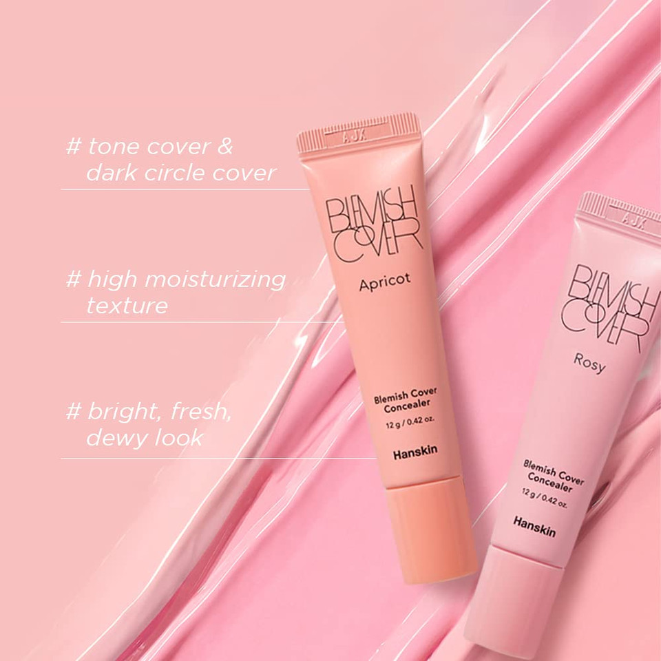 Hanskin Blemish Cover Rosy  Pink Tone Full Coverage Concealer For Dull Skin & Dark Spots | 12G Korean Color Corrector