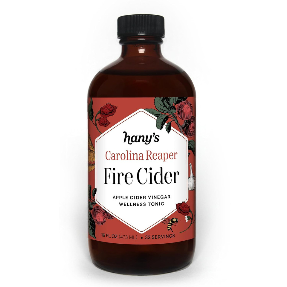 Hany'S Harvest Carolina Reaper Fire Cider  16 Fl Oz Glass Bottle | All-Natural, Small-Batch, Handcrafted, Non-Gmo, Gluten-Free