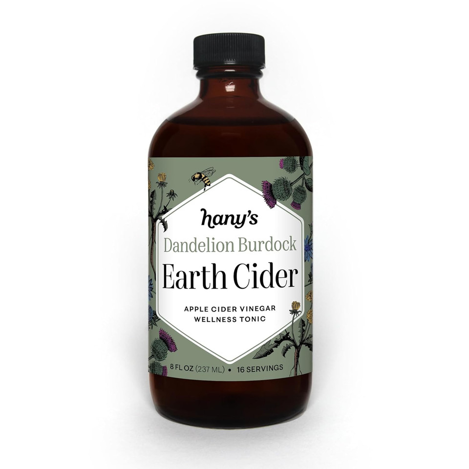Hany'S Harvest Dandelion Burdock Earth Cider  8 Fl Oz | All-Natural Wellness Tonic, Apple Cider Vinegar | Non-Gmo, Gluten-Free, Handcrafted