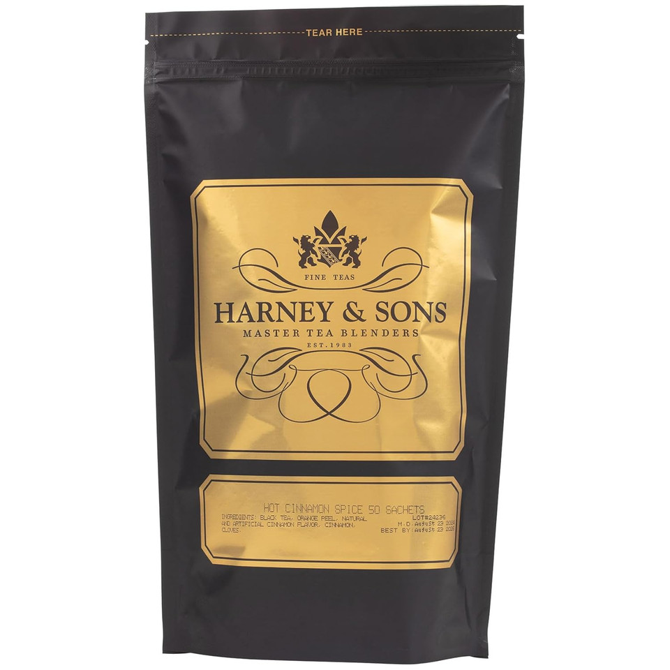 Harney & Sons Black Cask Bourbon Tea, Bag Of 50 Sachets, Lapsang Black Tea With Bourbon Flavors