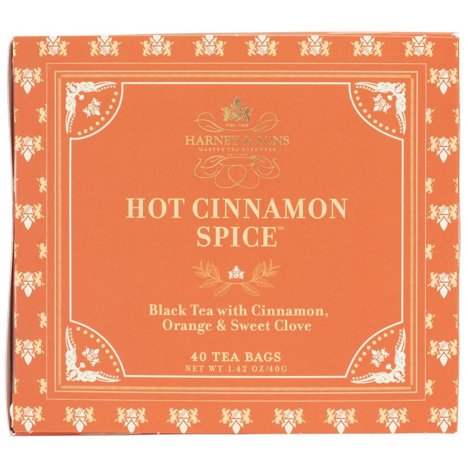 Harney & Sons Hot Cinnamon Spice Tea, 40 Tea Bag Box