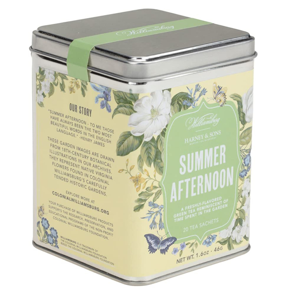 Harney & Sons Summer Afternoon Colonial Williamsburg Blend | Green Tea With Floral And Fruit Flavors