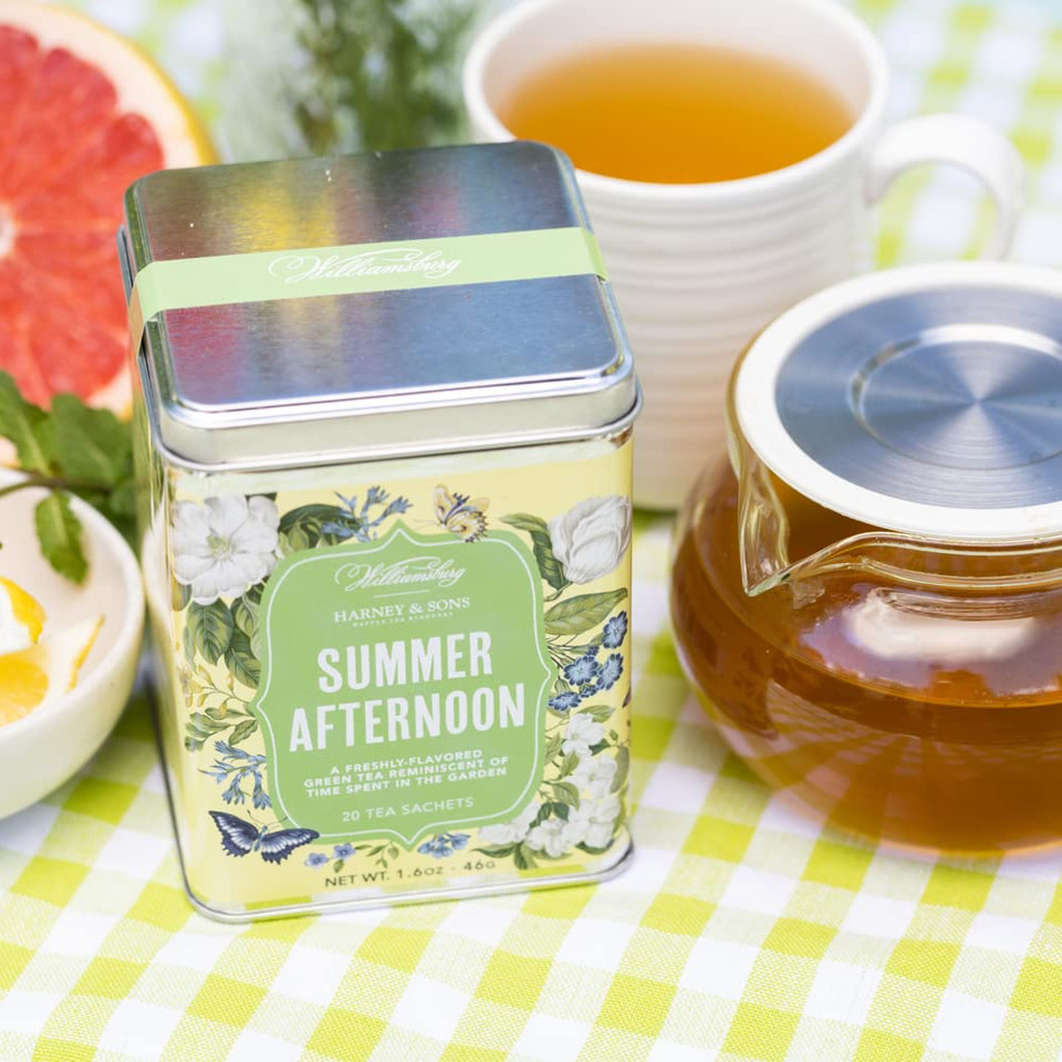 Harney & Sons Summer Afternoon Colonial Williamsburg Blend | Green Tea With Floral And Fruit Flavors