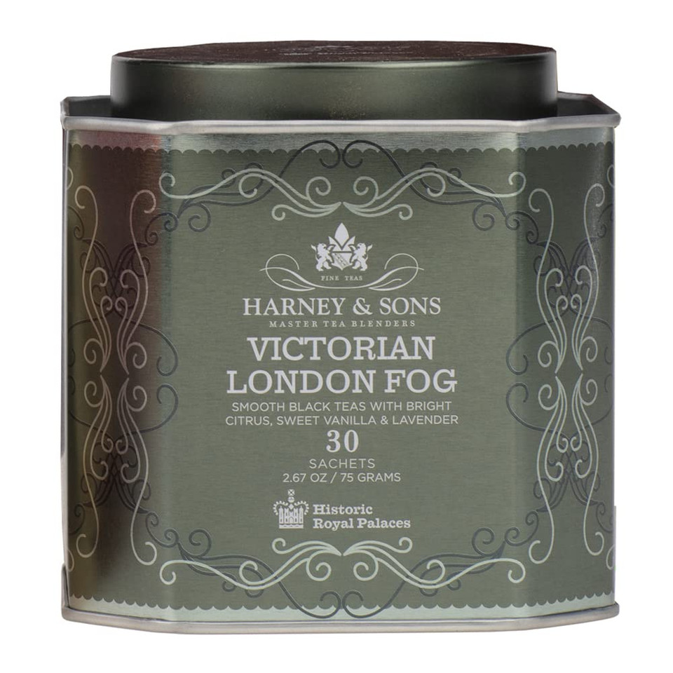 Harney & Sons Victorian London Fog Tea, Black And Oolong Tea With Citrus, Vanilla And Lavender | 30 Sachets, Historic Royal Palaces Collection