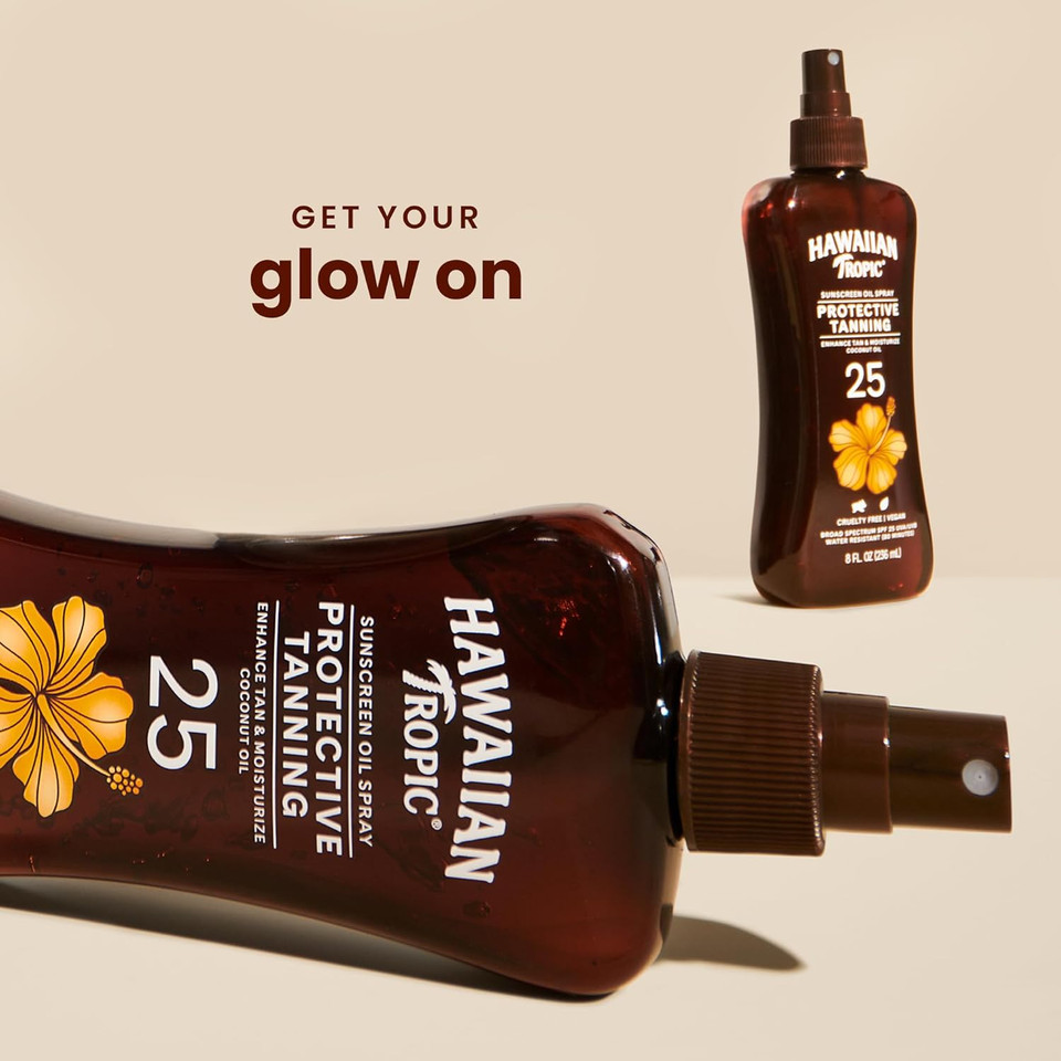 Hawaiian Tropic Tanning Oil Pump Spray, Spf 25, 8 Fl Oz