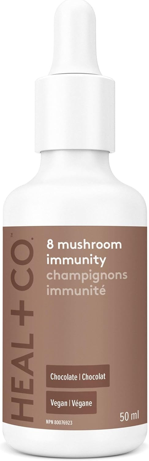 Heal + Co. 8 Mushroom Immunity Tincture | 8 Medicinal Mushrooms | Supports Immune Health, Promotes Energy And Fights Stress | 50 Ml