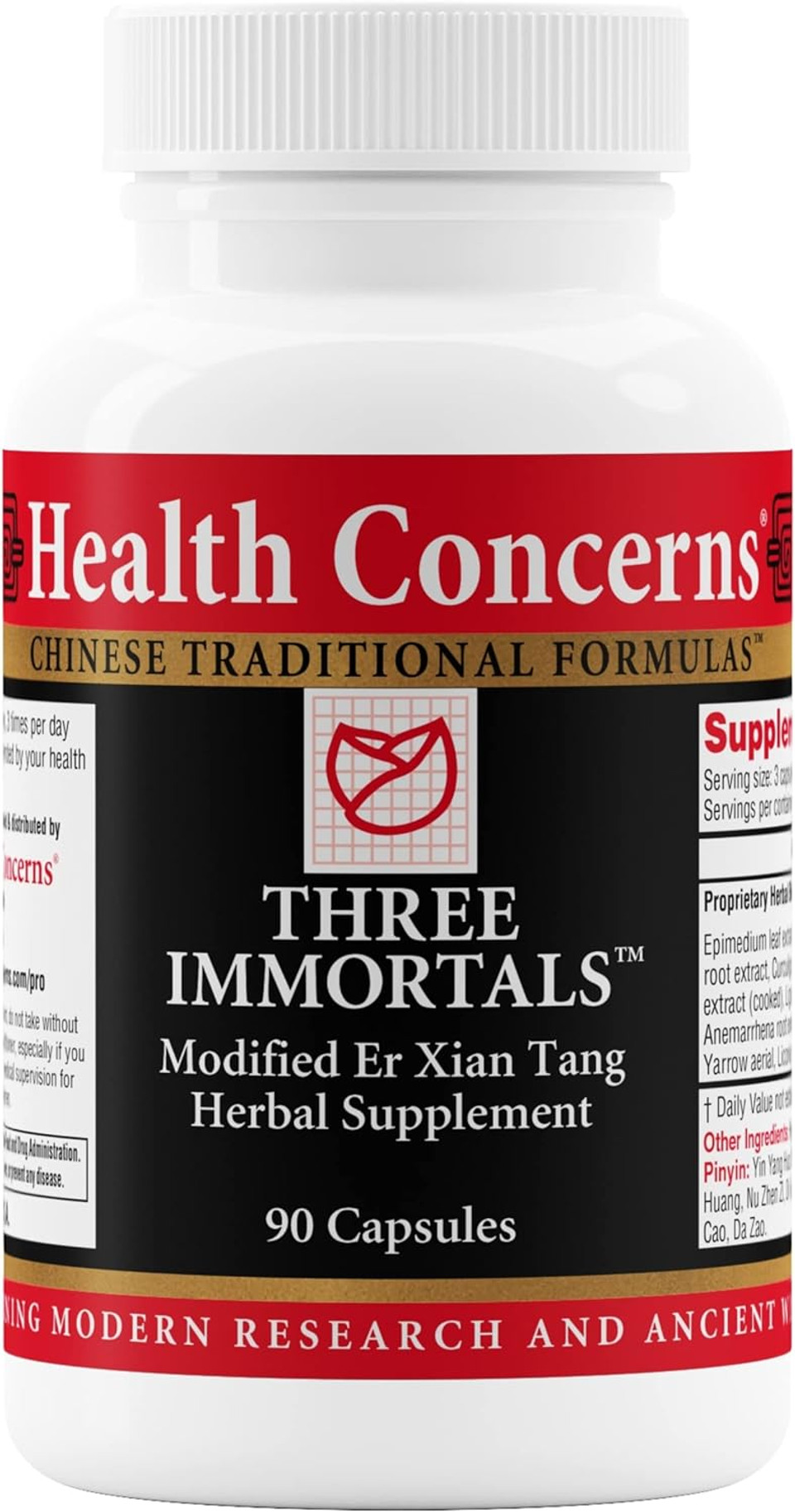 Health Concerns Three Immortals - Menopause Support Supplement - Powerful Relief For Hot Flashes, Hormone Imbalance & Night Sweats - Dong Quai, Epimedium, Morinda, Rehmannia & Lycium - 90 Capsules