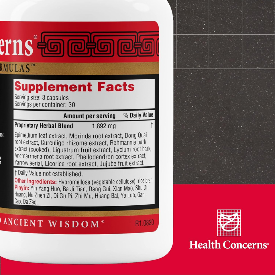 Health Concerns Three Immortals - Menopause Support Supplement - Powerful Relief For Hot Flashes, Hormone Imbalance & Night Sweats - Dong Quai, Epimedium, Morinda, Rehmannia & Lycium - 90 Capsules