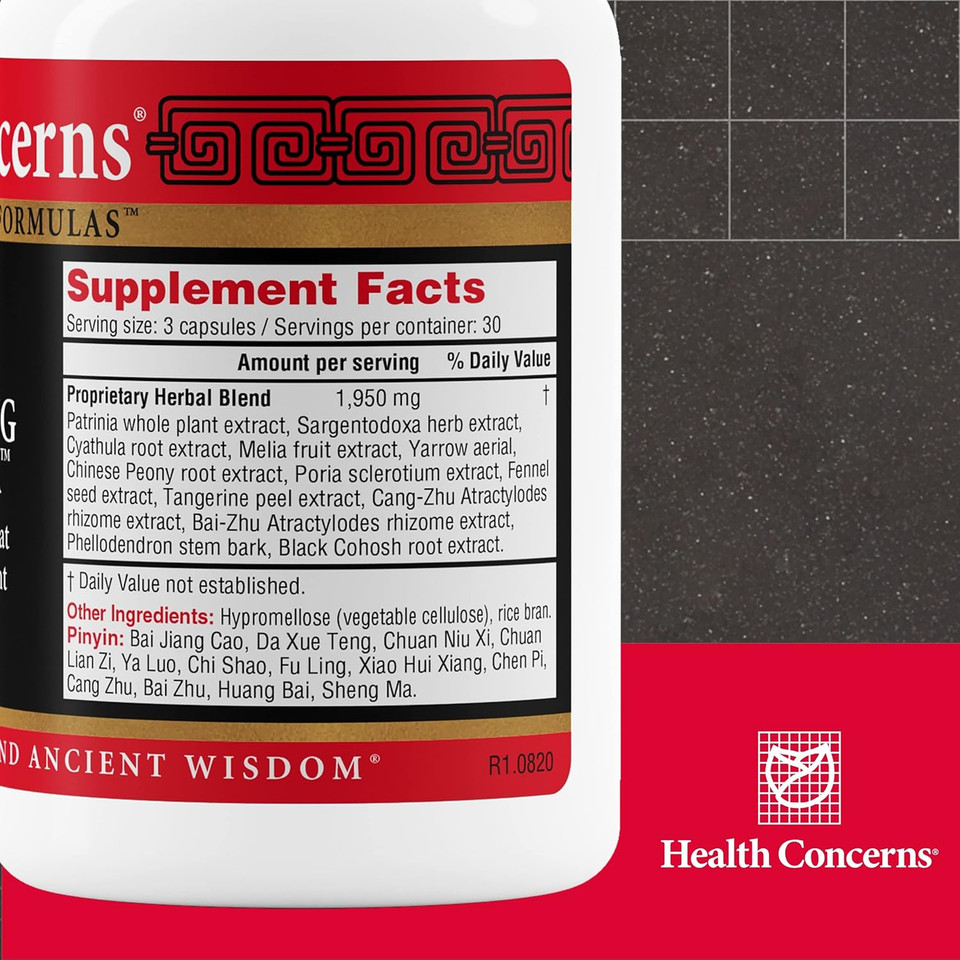 Health Concerns Unlocking Formula  Menstrual Discomfort & Qi Flow Support  Blood Circulation & Detox Herbal Supplement With Patrinia & Peony Root  Chinese Medicine Formula For Women  90 Capsules