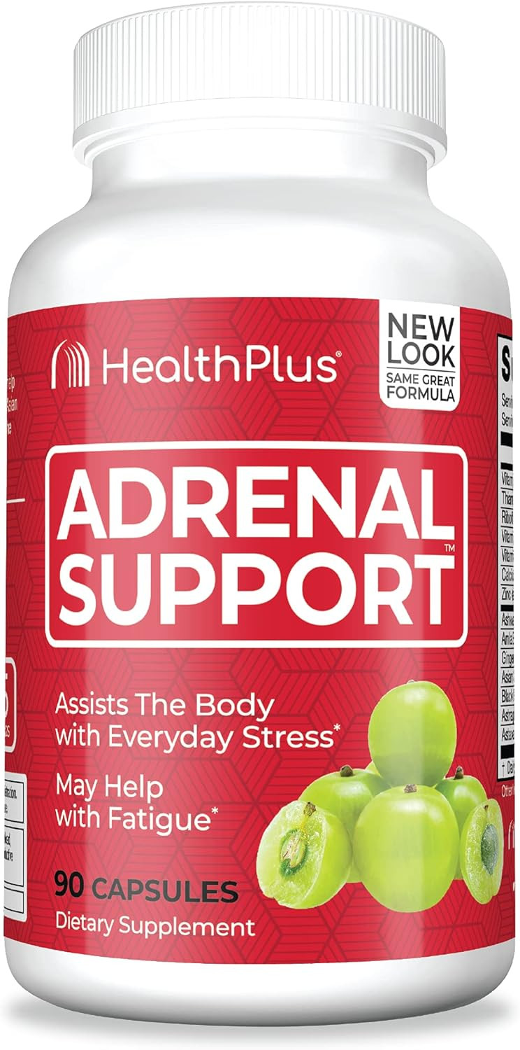 Health Plus Adrenal Cleanse Ashwagandha Capsules For Adrenal Function And Antioxidant Support And Stress Relief, 90 Capsules