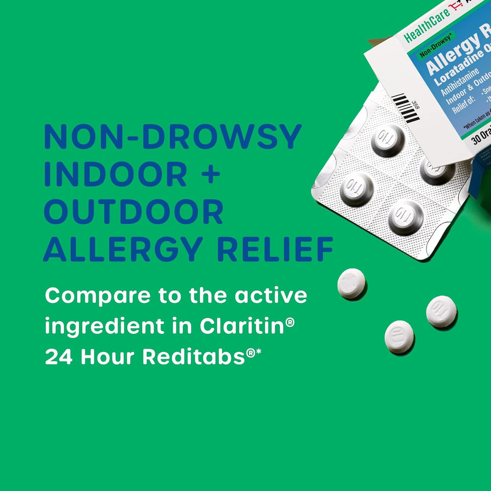 Healthcareaisle Allergy Relief - Loratadine 10 Mg Orally Disintegrating Tablets Usp - 30 Tablets - Original Prescription Strength  Allergy Medication, 24-Hour Relief