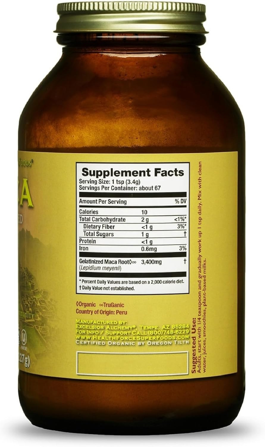 Healthforce Superfoods Gelatinized Maca - 8 Oz Powder