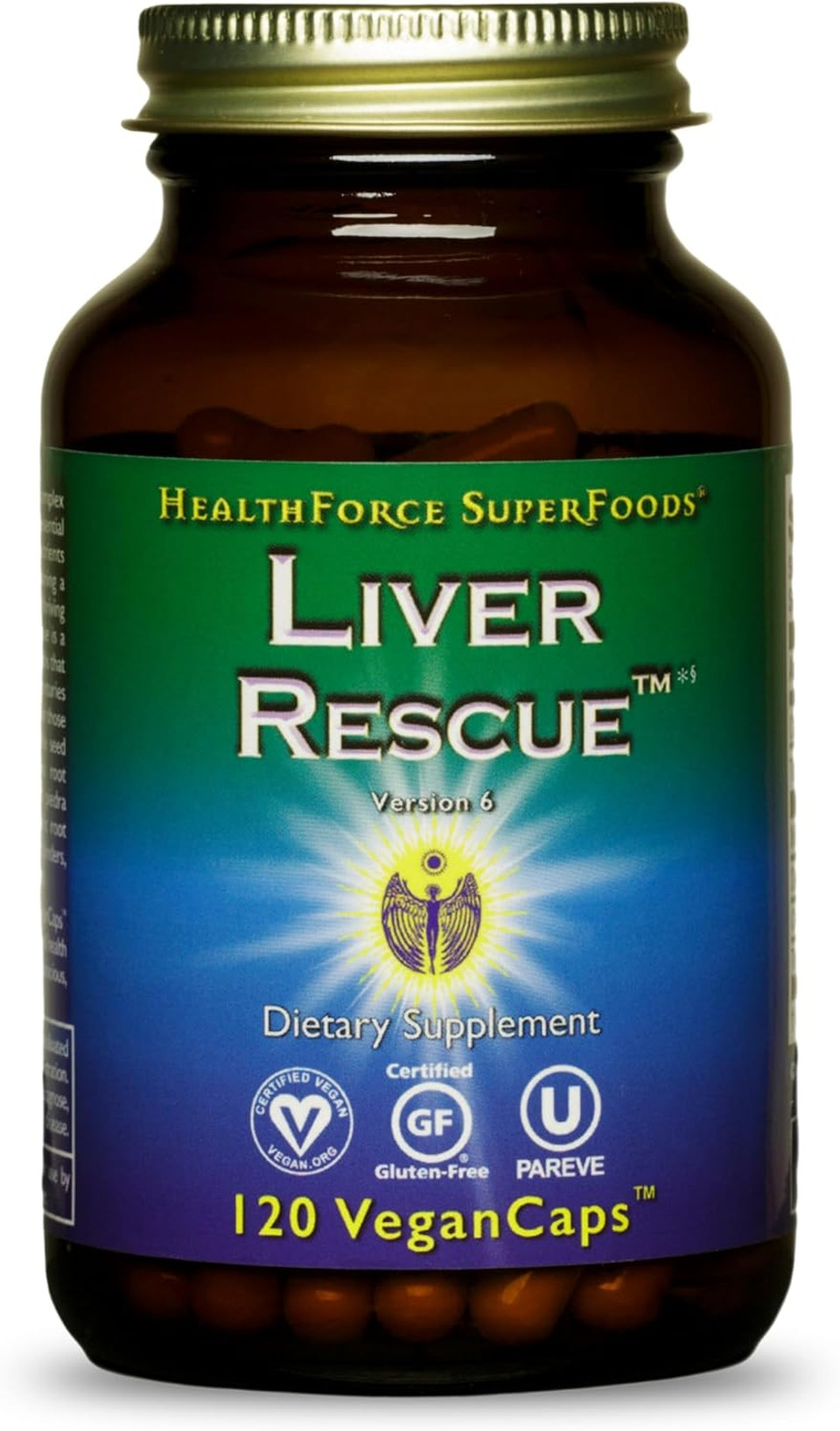 Healthforce Superfoods Liver Rescue - Natural Liver Cleanse - With Milk Thistle & Dandelion Root - Gluten-Free & Vegan - 120 Capsules