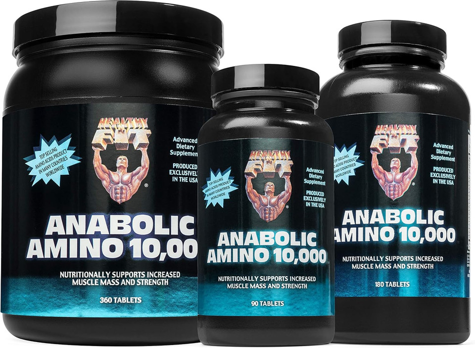 Healthy 'N Fit Anabolic Amino 10,000 90 Tablets, Eaa & Bcaa - 10,000 Mgs Amino Acids Per Serving