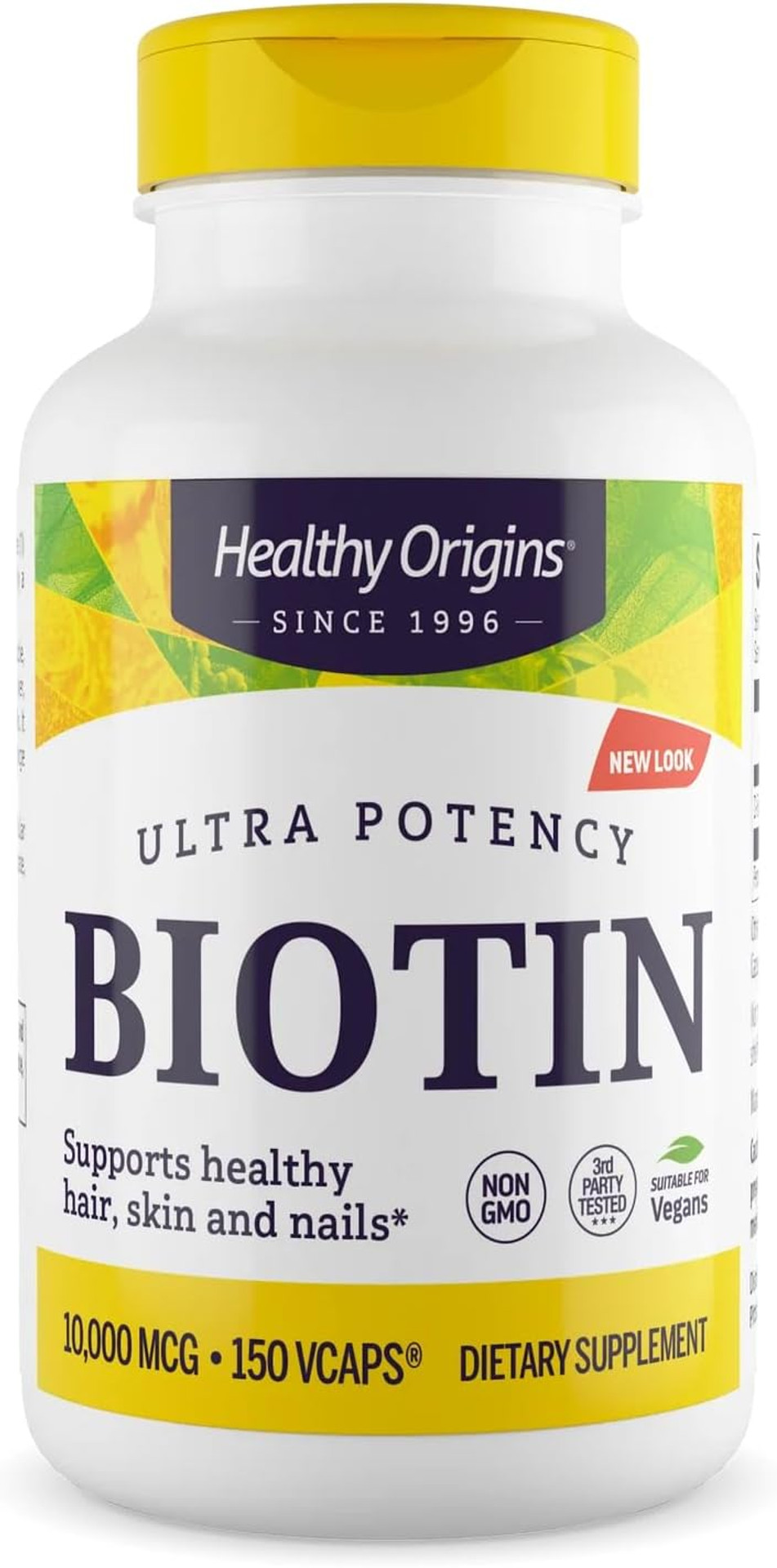 Healthy Origins Biotin 5,000 Mcg (Usp Grade, Non-Gmo, Gluten Free, Hair Support, Nail Support), 360 Veggie Caps