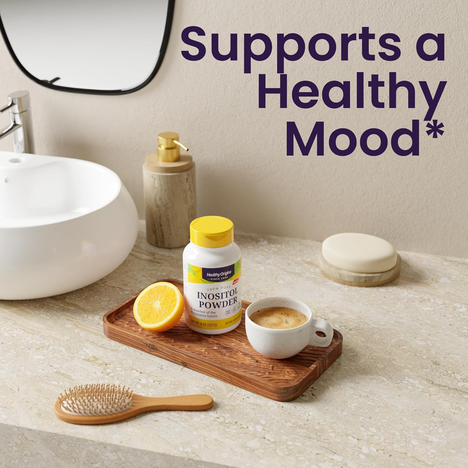 Healthy Origins Inositol Powder, 227 G - For Skin, Hair & Nail Health - Vitamin B8 Powder Supplement - Part Of The B Complex Family - Vegan, Non-Gmo & Gluten-Free Supplement - 8 Oz