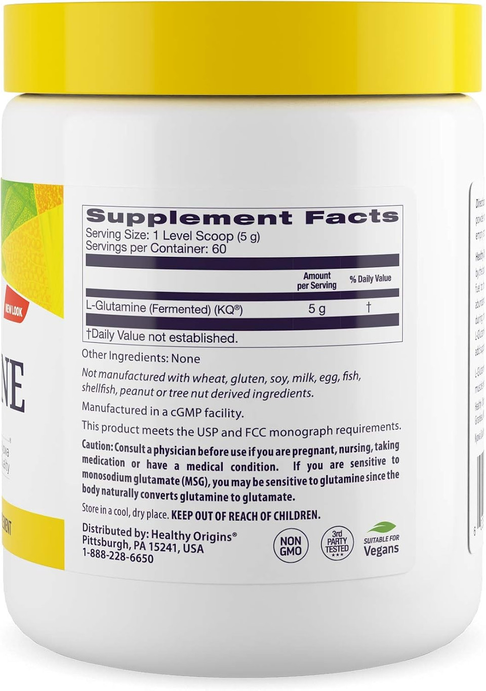 Healthy Origins L-Glutamine (American-Made, Non-Gmo, Gluten Free, Muscle Support, Immune Support), 21.2 Ounce