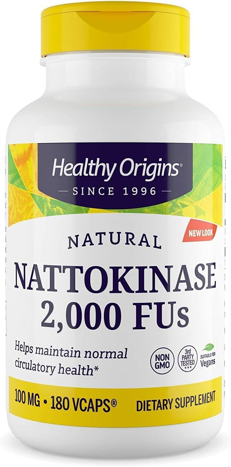Healthy Origins Nattokinase 2,000 Fu'S (100 Mg, Non-Gmo, Gluten Free, Circulatory Support), 180 Veggie Caps