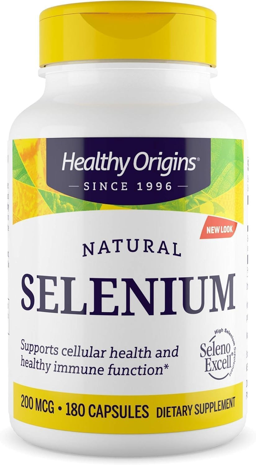Healthy Origins Selenium 200 Mcg (Seleno Excell, Fermented, Non-Gmo, Gluten Free, Bladder Support, Immune Function, Cellular Support), 180 Capsules