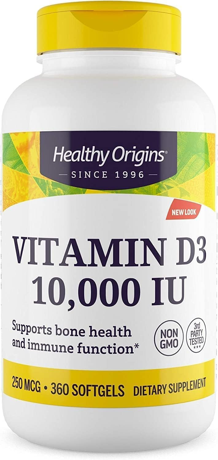 Healthy Origins Vitamin D3 10,000 Iu (Non-Gmo), 120 Softgels